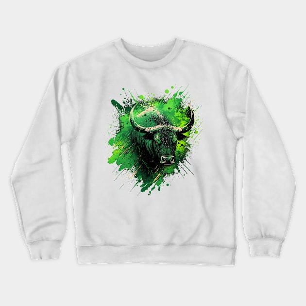 Green Bull Graffiti Crewneck Sweatshirt by DreadX3